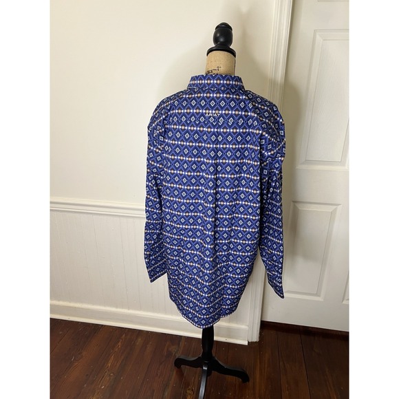 Ariat NWT Men's Connor Fitted Navy Long Sleeve Shirt Size XL - Picture 6 of 7